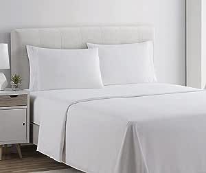 Clara Clark King Sheets Set, Deep Pocket Bed Sheets for King Size Bed - 4 Piece King Size Sheets, Extra Soft Bedding Sheets & Pillowcases, White Sheets King
