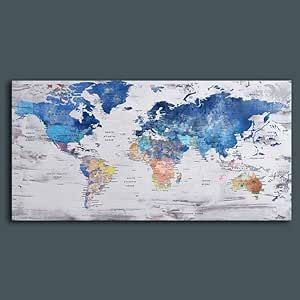 Pogusmavi Office Wall-Art for Living Room | Hotel Home Decoration Large Maps Painting Artwork Wall 30x60 inches