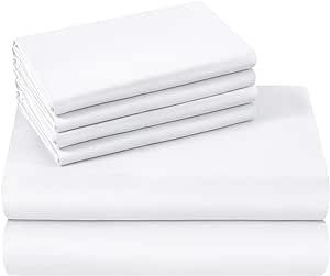 HOMEIDEAS Queen Size Bed Sheets - 6 Piece Set (White) - Extra Soft Brushed Microfiber 1800 Bedding Sheets, Deep Pocket, Wrinkle & Fade Free