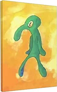 Bold and Brash Squidward Painting Wall Art Home Decorations Canvas for Bedroom Office Room Decor Home Decorations Accessories Gift for Men Women (8x12 inches)