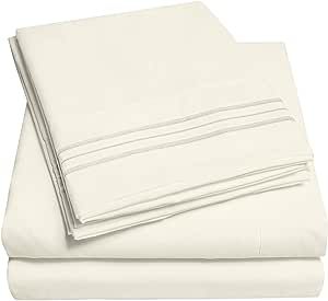1500 Supreme Collection King Sheet Sets Ivory - Luxury Hotel Bed Sheets and Pillowcase Set for King Mattress - Extra Soft, Elastic Corner Straps, Deep Pocket Sheets, King Ivory