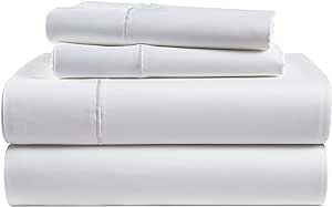 LANE LINEN 100% Egyptian Cotton Sheets Queen Size - 1000 Thread Count White Bed Sheets for Queen Size Bed, Long Staple Cotton Bedding Sheets, Sateen Weave, Luxury Hotel Sheets, Fits Upto 17' Mattress
