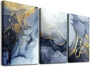 Abstract Wall Decor for Living Room Bedroom Wall Art Paintings Abstract Ink painting Wall Artworks Hang Pictures for Office Decoration, 12x16 inch/Piece, 3 Panels Bathroom Home Decorations Posters