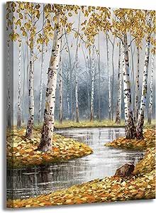 HKDGOKA Wall Art for Bedroom - Rustic Forest Landscape Pictures Canvas Wall Decor - Beautiful Piece Paintings Ready to Hang for Bathroom Living Room Kitchen Home Decor 11x15 Inch