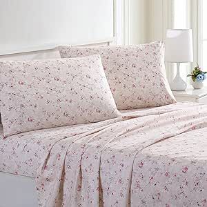 Modern Threads Soft, Printed,Luxurious Microfiber Bed Sheets - Includes Flat and Fitted Sheet with Deep Pockets, & Pillowcases Kashmir Rose Full